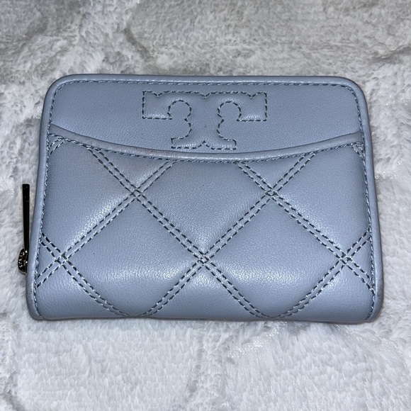 Tory Burch Handbags - Tory Burch Light Blue Quilted Wallet EUC